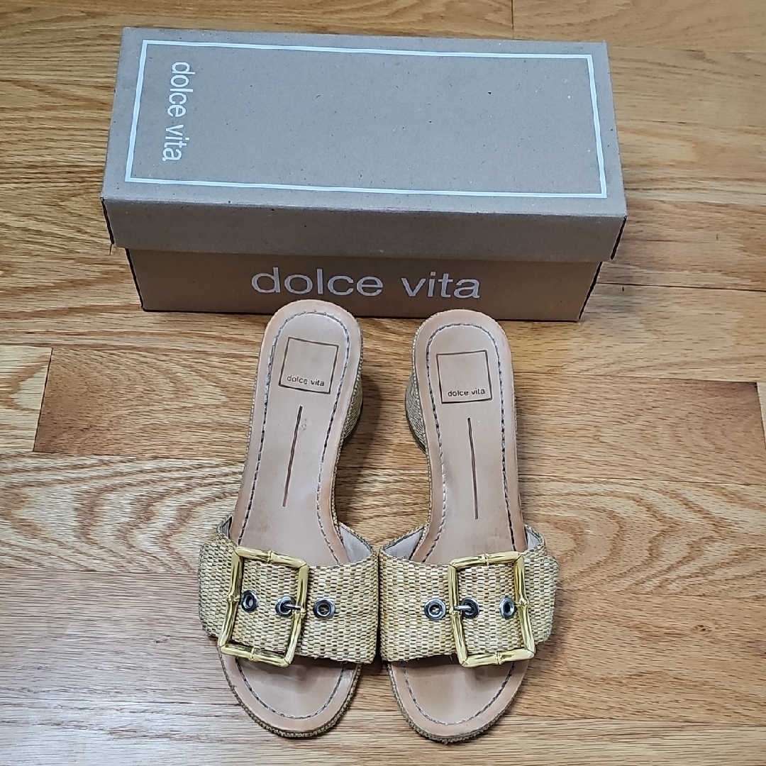 Dolce Vita Women's Sandals With Gold Accents.